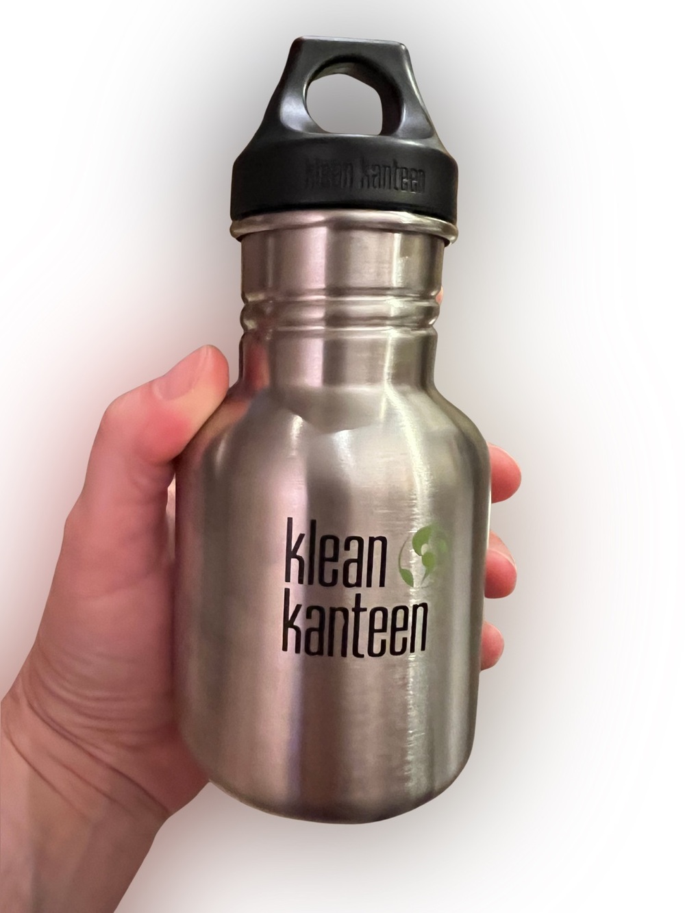 Klean Kanteen 12 oz Classic Stainless Steel Water Bottle with Black Loop Cap